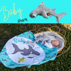 Couverture Bébé Minky requin