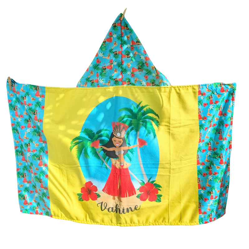 cape de bain pour enfant Ori Tahiti. Cadeau souvenir de Polynésie française.