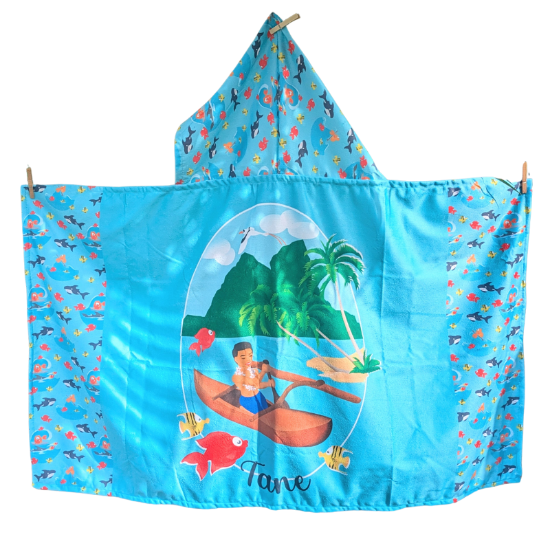 cape de bain pour enfant. Cadeau souvenir de Polynésie Française